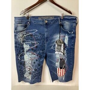 Rutherford Men’s‎ Engineered Slim Fit Jean Shorts Size 42